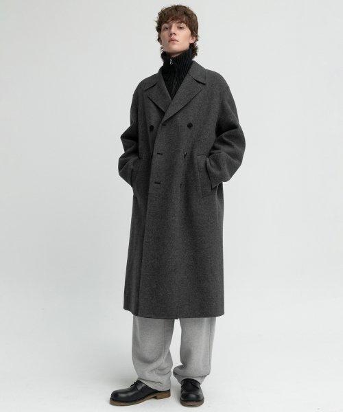 핸드메이드 더블 코트 MELANGE GREY
