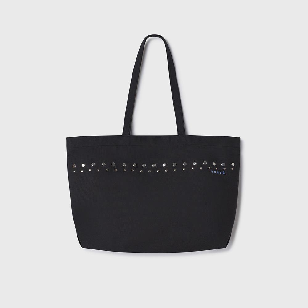 Studded Canvas Bag (Charcoal)