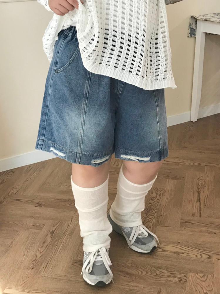 러프 빈티지 데님 빅하프팬츠 (2color)