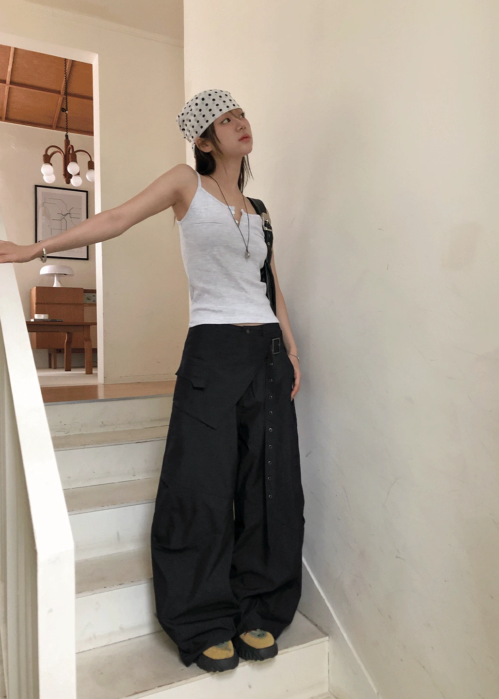 WRAP SKIRT BELT WIDE PANTS