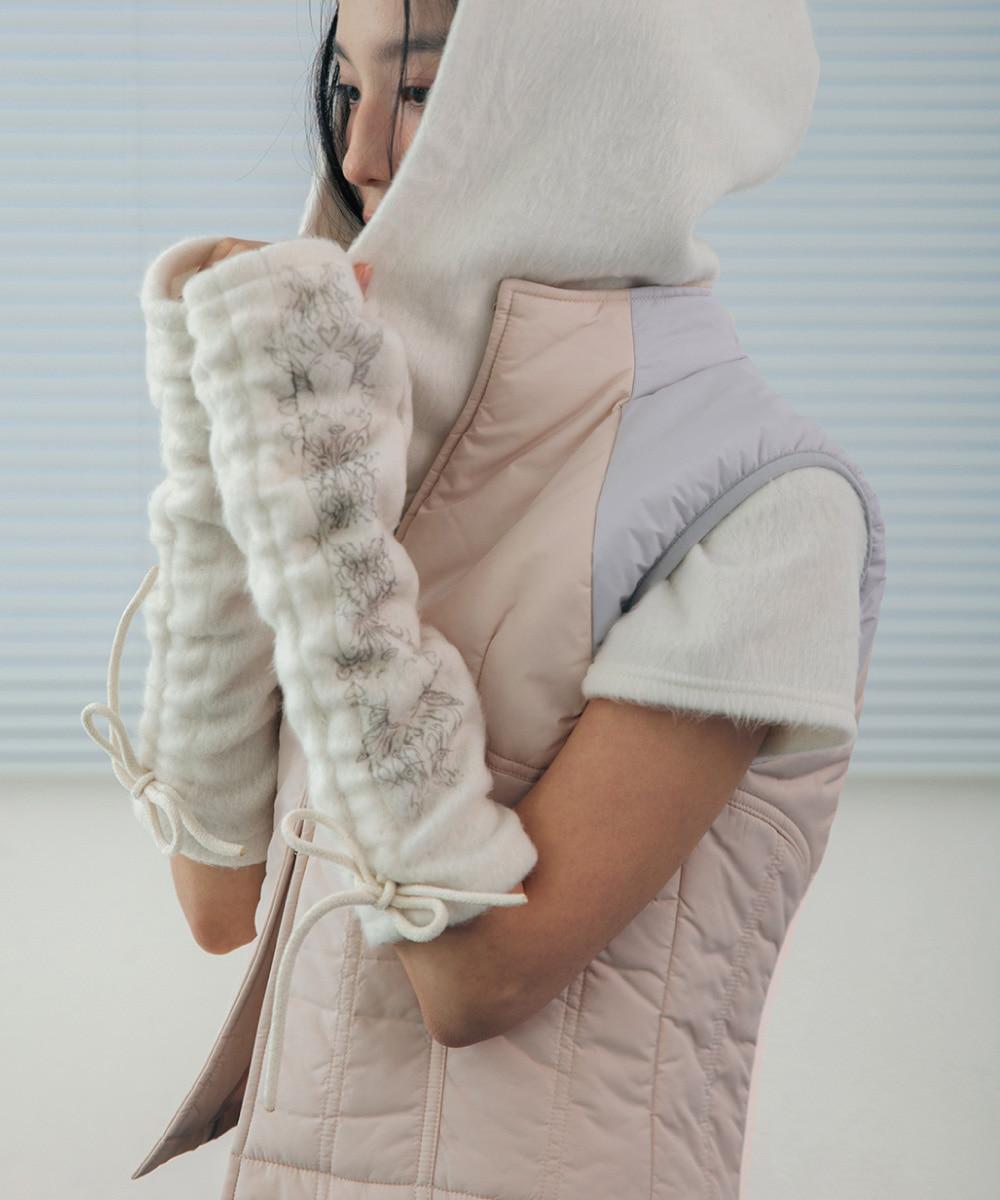 Furry hand-warmer (Off-White)