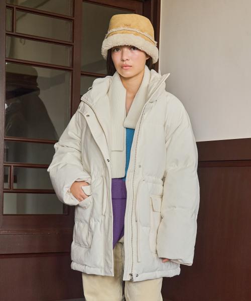 DUCK DOWN OVERFIT HALF JUMPER IVORY