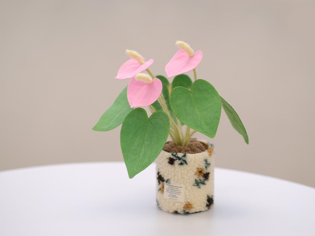 패브릭 탁상 식물 - 안스리움 로얄핑크