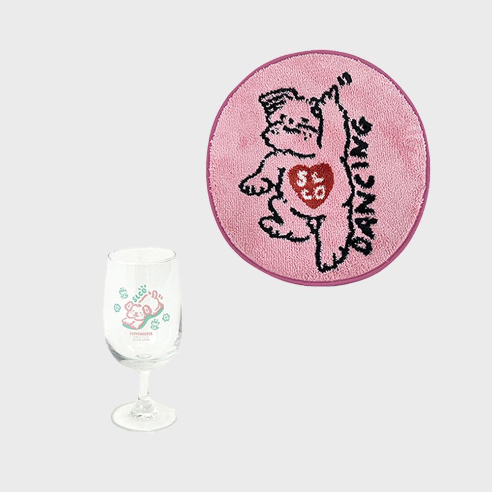 PINK PUPPY GiFT SET (유리컵+발매트 SET)