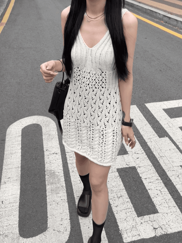 summer knit pear dress