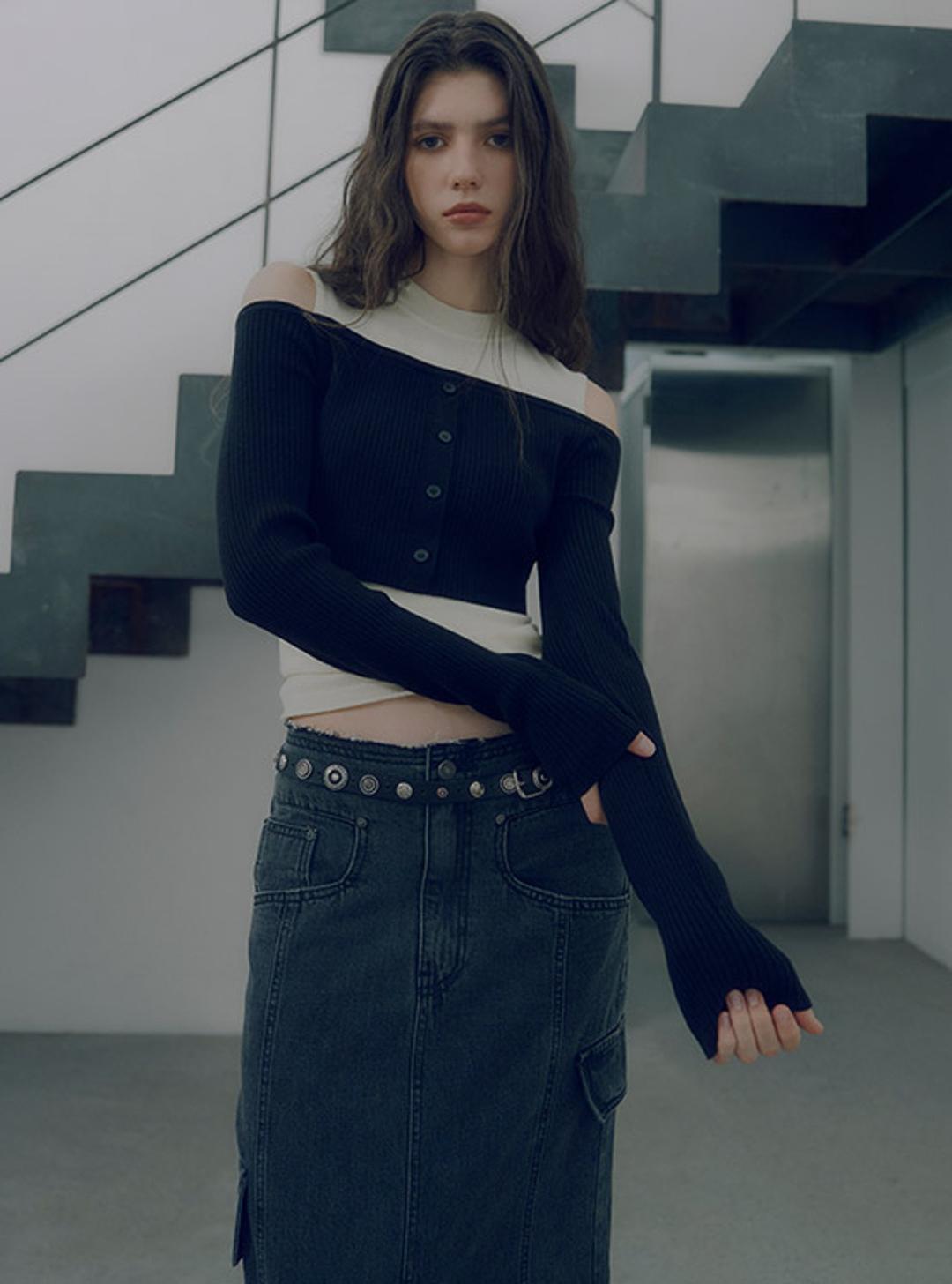 Shoulder Cut-out Knit VK4AP151_2color