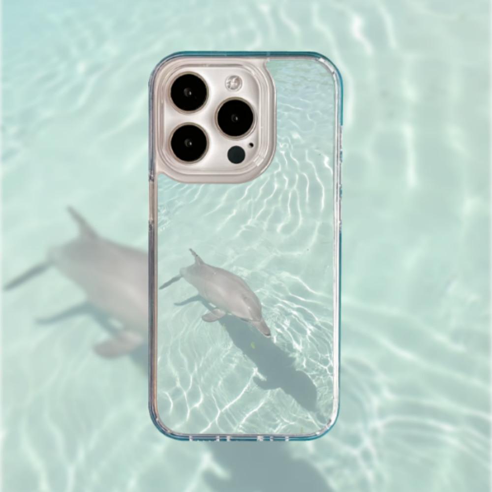dolphin wave | 여름 빈티지 무광 젤하드 케이스 아이폰 갤럭시 제트플립 폰케이스