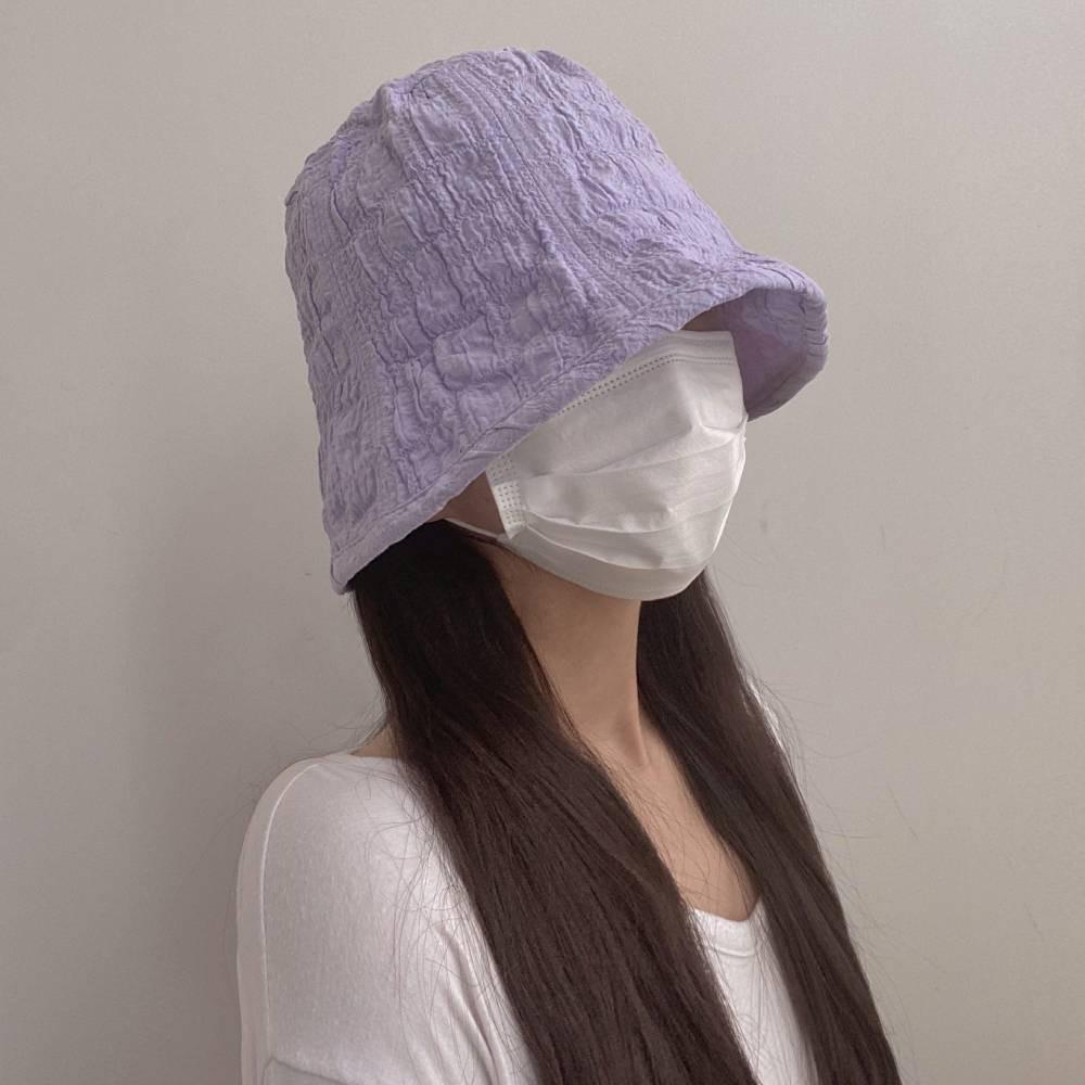 엠보 주름여성벙거지 얼굴소멸 봄 여름 버킷햇 여자 벙거지 대두 모자