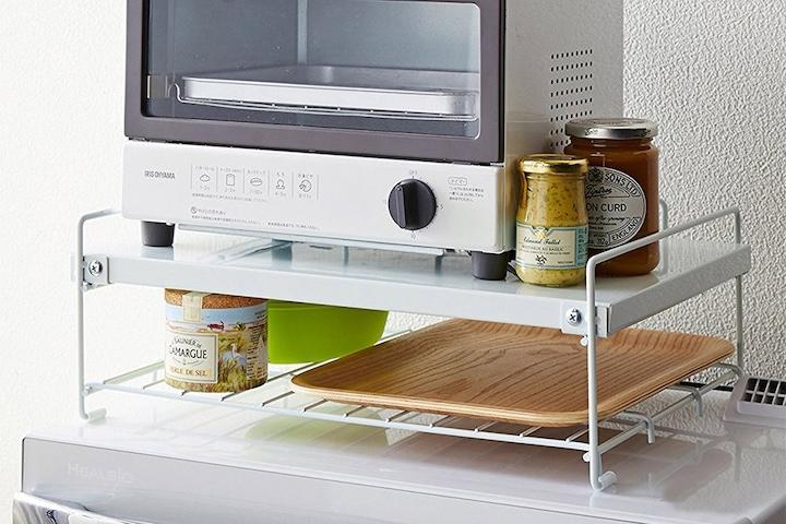 심플 화이트 주방정리 다용도 선반 전자렌지대