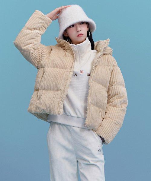 여성 벨벳 코듀로이 패딩 점퍼-CGRG4774E0X