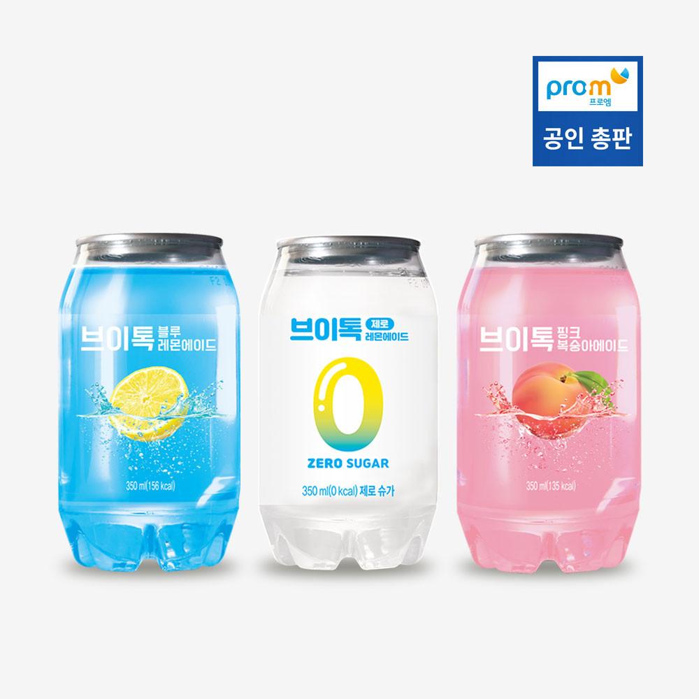 브이톡 3종 혼합 350ml x 18캔 (블루레몬에이드 핑크복숭아 제로 레몬에이드 각6캔)