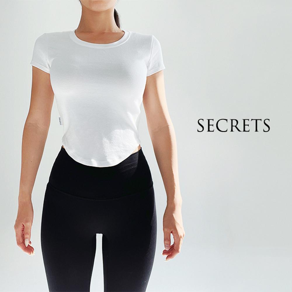 개미허리 모달티셔츠 세미 크롭티 반팔