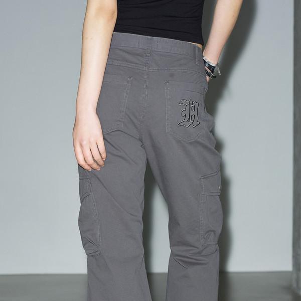 [7월 9일 예약배송] 피그먼트 부츠컷 카고 팬츠 [스모크 그레이]