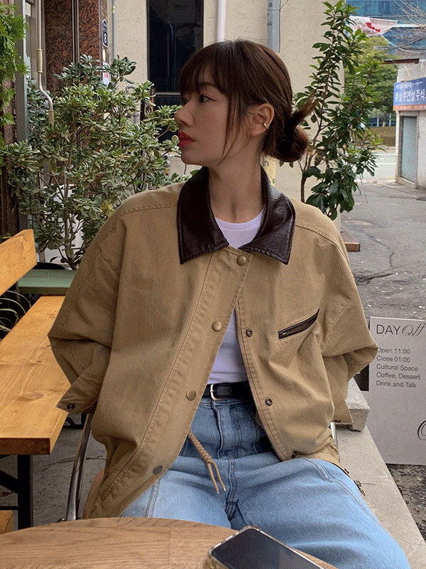 스테인 스톤 워싱 블루종 점퍼 (2color) / 10일소요