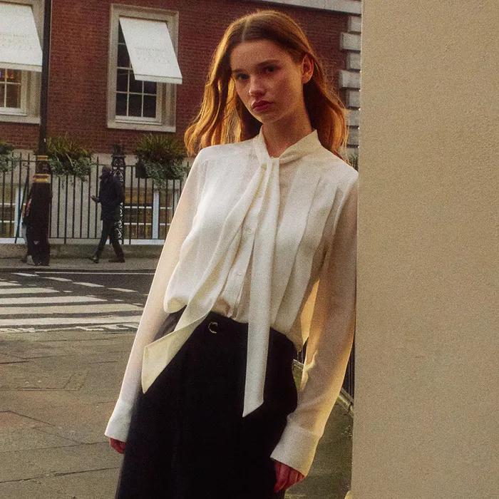 [11차] RIBBON TIE PINTUCK BLOUSE_3COLOR