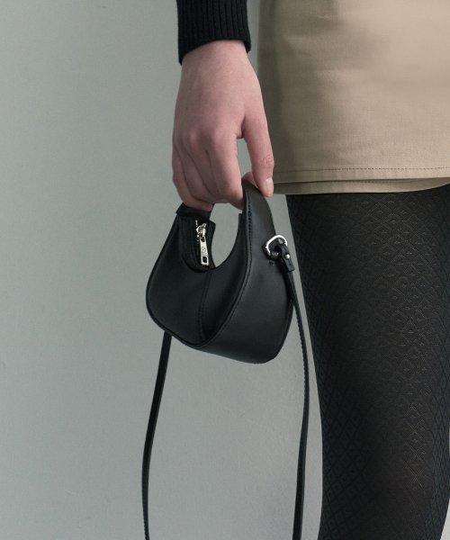 CREPE MINI BAG, BLACK