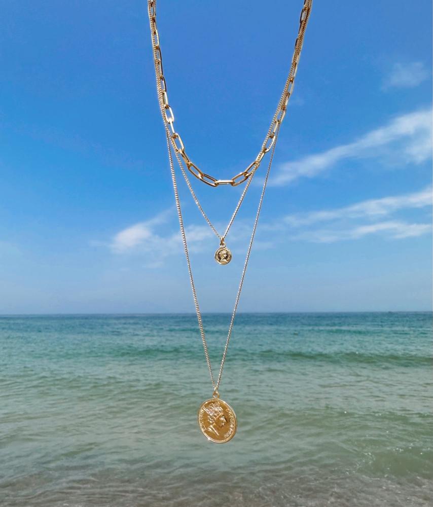 [로제 아이유 예리 착용] 마틸다 코인 레이어드 목걸이 세트