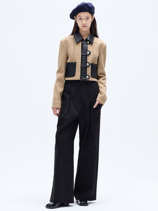 EPAULET BUTTON JACKET_BEIGE