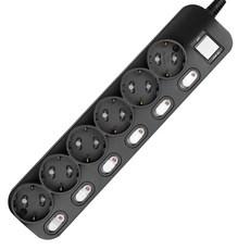 이놀 블랙 개별통합형 멀티탭 6구