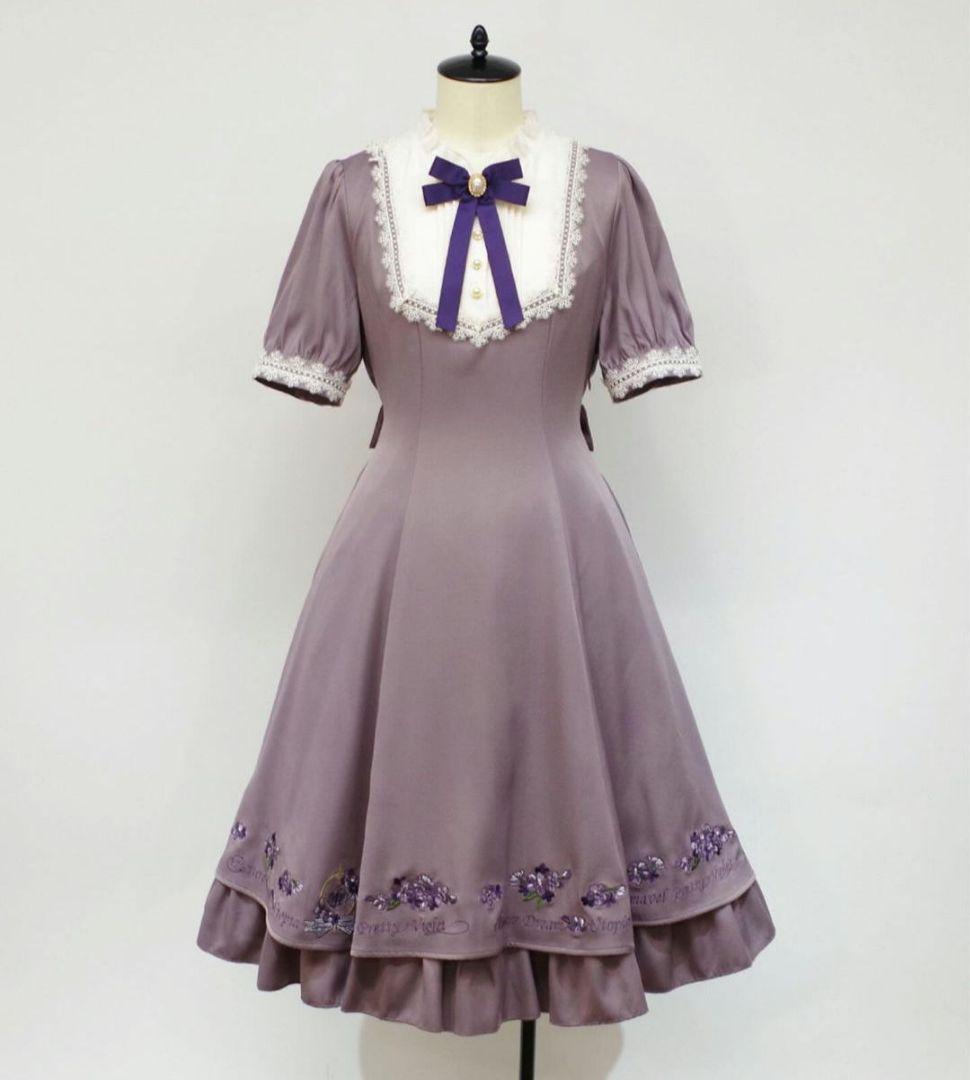 amavel Pretty Flowerケープワンピース パープル