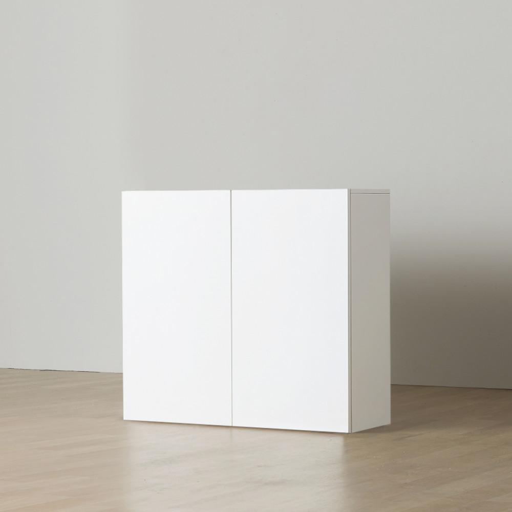 플레인 2도어 화이트 인테리어 책장 미니 수납장