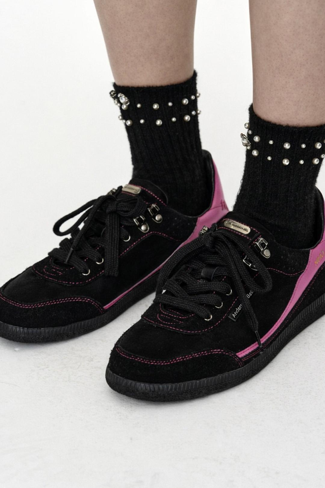 UNISEX NERO TRAINER aaa532u(BLACK/PINK)