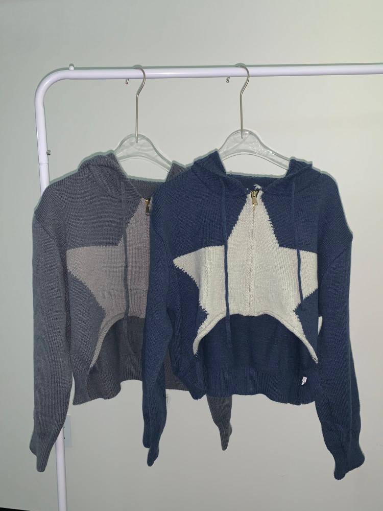 [히피디피] ver2. half star zip up (2color)