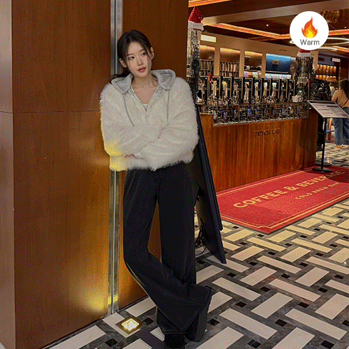 에이치유 [후드 탈부착O/퍼집업/후드탈부착아우터/데이트룩/하객룩/여행룩/데일리/러블리❣️] 니에후드퍼점퍼 JP