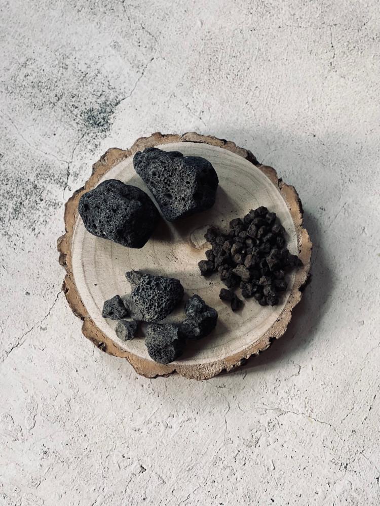 블랙 화산석 3size 멀칭 마감재