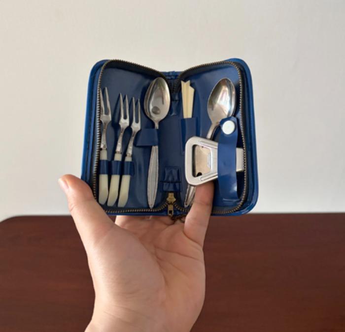 [U.S.A]80s IDEAL pocket mini spoon/fork/opener/요지 pouch.