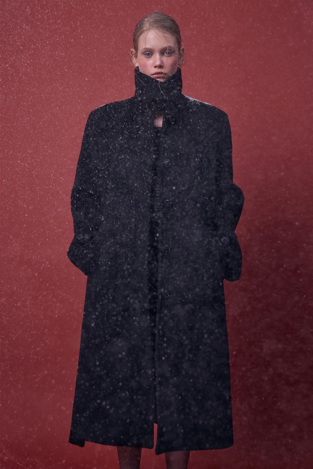 WOOL CASHMERE OVERSIZE SINGLE COAT (BLACK)