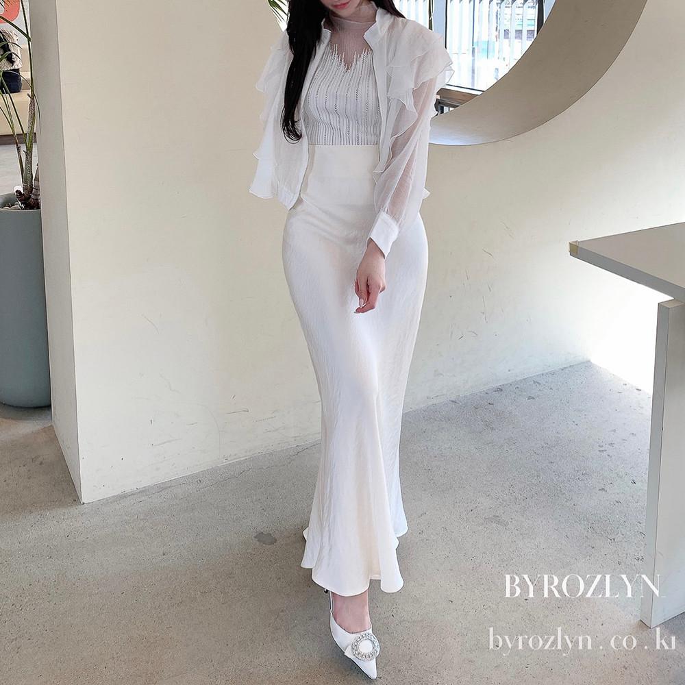 실크 훌 롱 스커트 4color