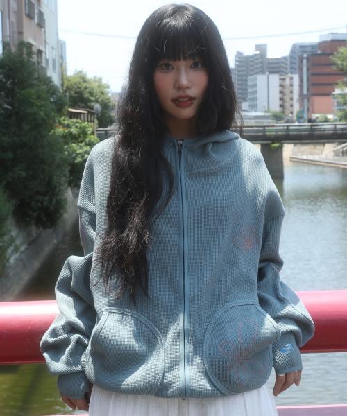 GZHD001 헤이즈 와플 집업 후드 (GREEN)