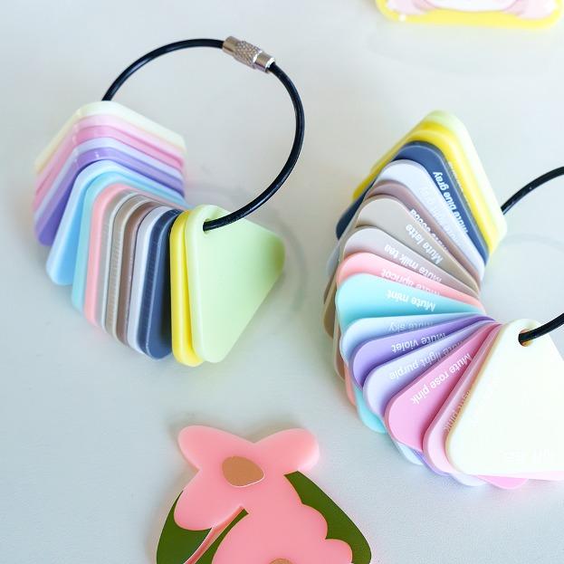 [뮤트 색상칩 샘플] 파스텔 아크릴 키링, 스마트톡 주문제작