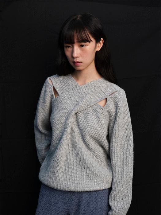 Twist Lambswool Knit (Light Gray)