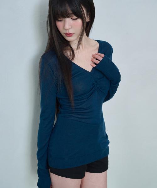 아이리 셔링 니트 [PETROL BLUE]