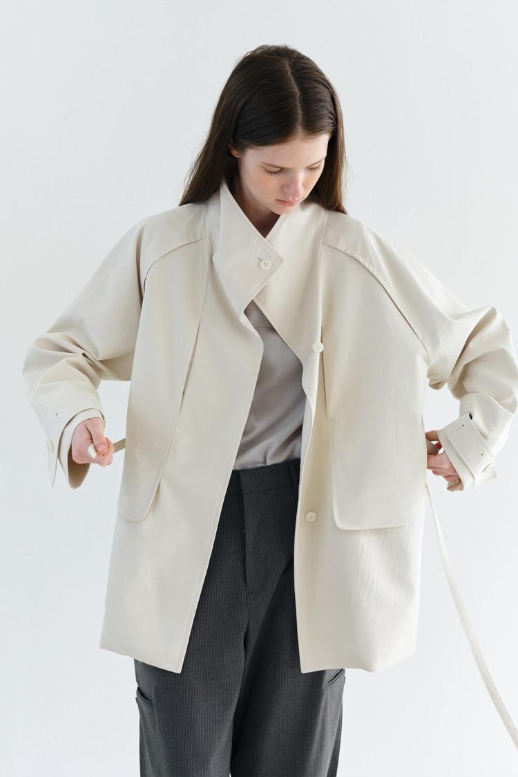 [3차 재입고 3/27 순차배송] vent half trench coat (ivory)