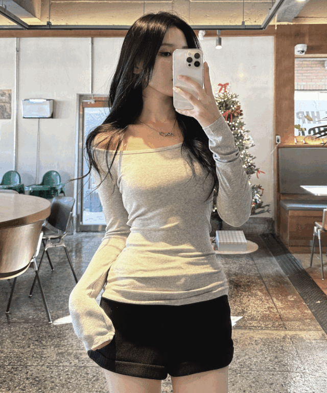 [3colors] 딥 데일리 골지 티