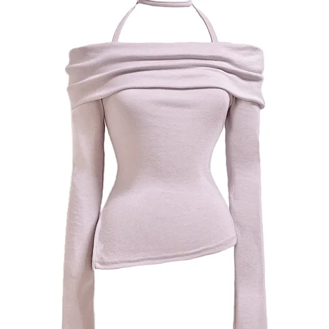 [MADE] Juliette ver2. holter neck off-shoulder t-shirt (13color)