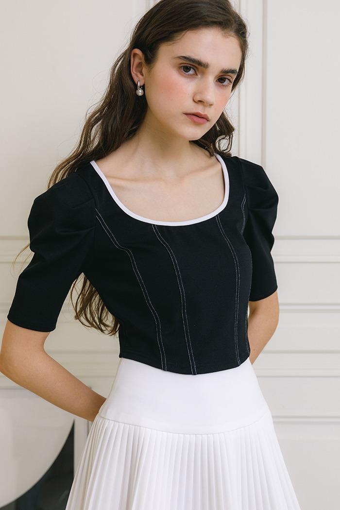 Puff stitch t-shirt (black)