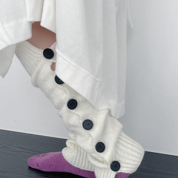 one line button leg warmer ( 2 color )