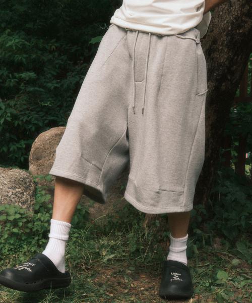 3D 스웨트 하프 팬츠 (그레이)