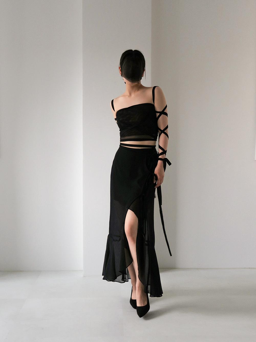Rovin wrap ribbon skirt