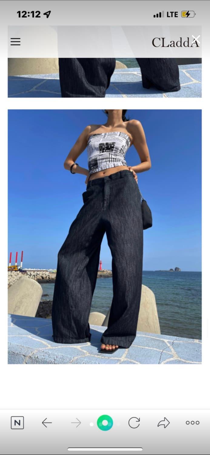 Pintuck demin pants | 후루츠패밀리