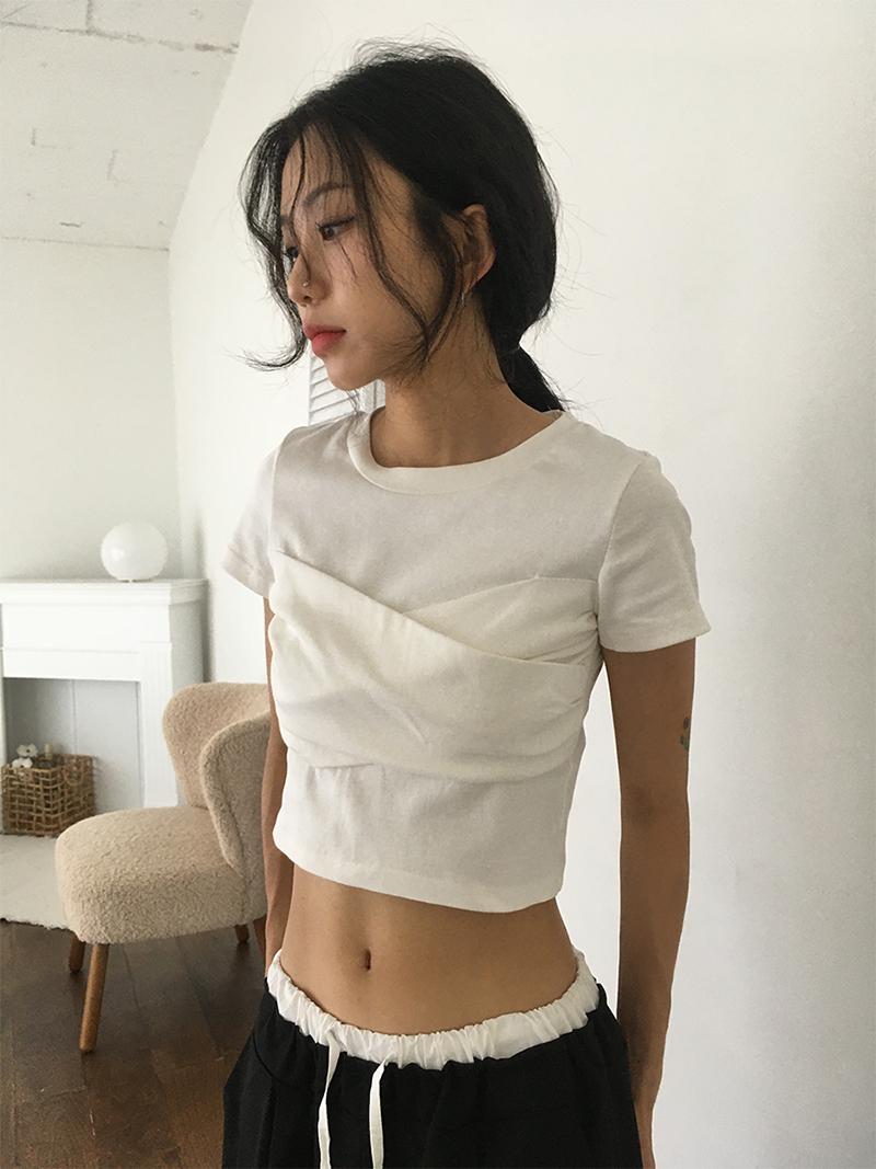 더언더블 SHIRRING BRA TEE