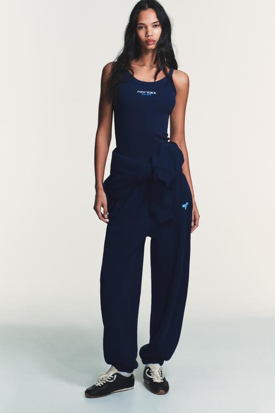 리브드 텍스트 티셔츠