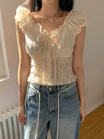 베니스 리본 블라우스