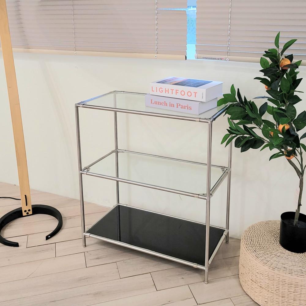 비햅핀퍼니처 모듈 모듈가구 거실 거실장 3단 인테리어 유리 선반 스피커 LP 진열장 202