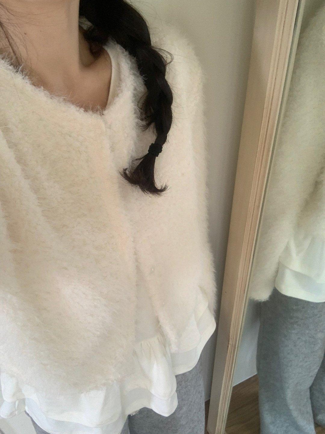 뮤트크레메 [퍼부클가디건] Popo fur cardigan