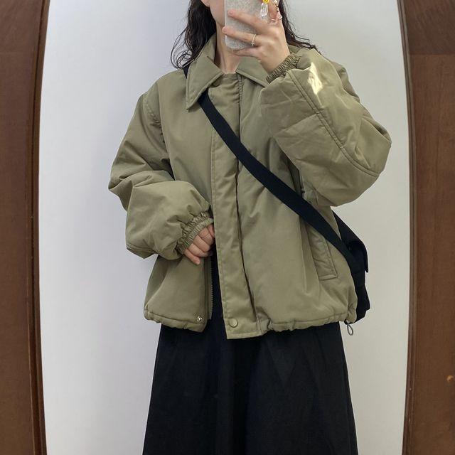 카라 경량 패딩(블랙/크림/카키)_키무엔드_2